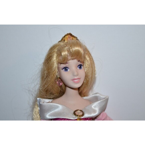 Disney Sleeping Beauty Princess Aurora Porcelain Doll 14" Brass Key Pink - Picture 5 of 11
